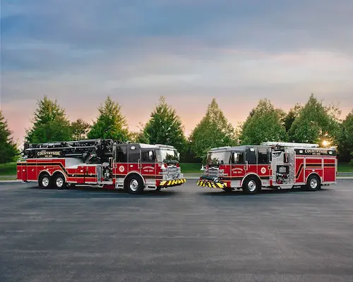 Countryside Fire Department fire trucks supporting Mobile Integrated Health and community emergency services in Countryside, Illinois.
